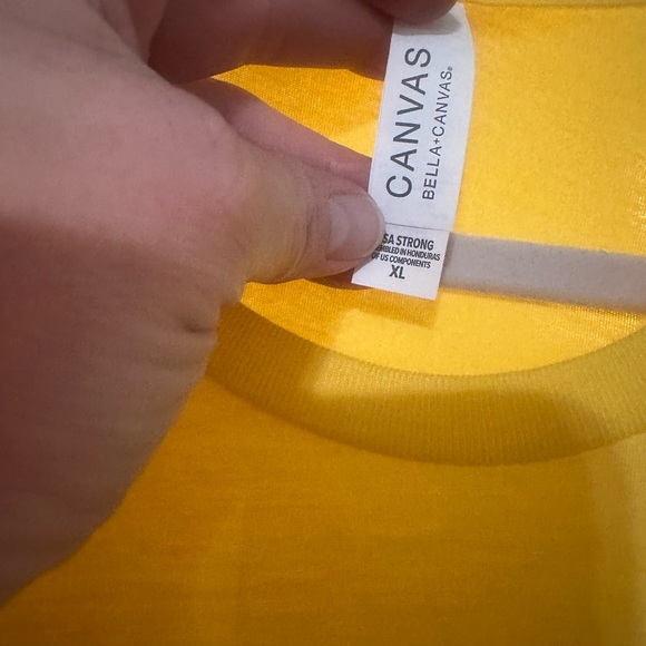 NWOT Bella Canvas Yellow Short Sleeve Tee with Floral Design - Picture 2 of 2